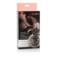 California Exotic Novelties Вибронасадка с клиторальным стимулятором Vibrating Support Plus Intant Activation Dual (дымчатый)