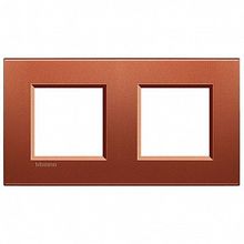 Рамка 2 поста LIVING LIGHT, красный шелк |  код. LNA4802M2RK |  Bticino
