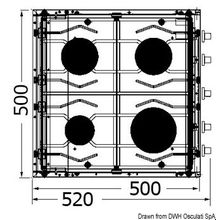 Osculati Topline cooktop 4 burners, 50.380.04