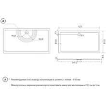 Душевой поддон Aquanet Gamma Beta (120x80) литой мрамор