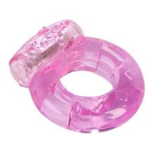 Toyfa Basic Толстое розовое эрекционное кольцо с вибратором (розовый)