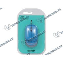 Оптическая мышь Logitech "M105" 910-003114, 2кн.+скр., синий, с рисунком (USB) (ret) [140487]