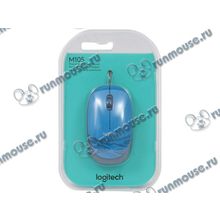 Оптическая мышь Logitech "M105" 910-003114, 2кн.+скр., синий, с рисунком (USB) (ret) [140487]