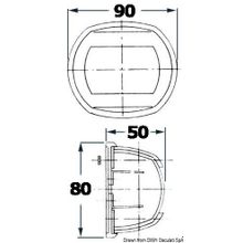 Osculati Classic 12 AISI 316 white stern navigation light, 11.407.04