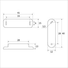 Магнит мебельный M001P, 41х13,  маленький, прозрачный