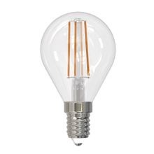 Uniel Лампа светодиодная филаментная Uniel E14 9W 3000K прозрачная LED-G45-9W 3000K E14 CL PLS02WH UL-00005172 ID - 255454