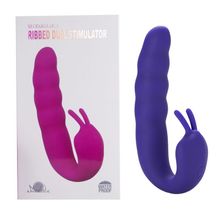 Фиолетовый вибратор Ribbed Dual Stimulator - 17 см. (224720)