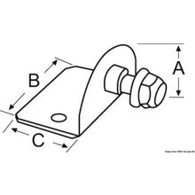 Osculati Compact 90° plate 8mm-threaded pin external, 38.013.23