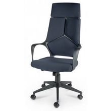 Кресло офисное IQ черный пластик темно-серая ткань