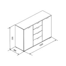 ПМ: Вентал Арт Комод Энни-4 4 ящ 2 дв