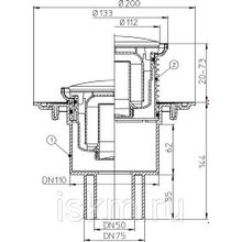 Трап HL310NR c круглой решеткой 112мм