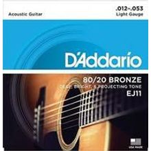 EJ11 BRONZE 80 20 Струны для акустической гитары бронза Light 12-53 D`Addario