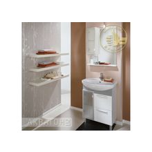 Акватон Мебель для ванной Альтаир 65 (белый) - Тумба-умывальник Альтаир 65 левая бело-алюминиевая