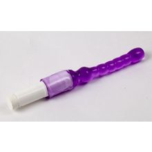 White Label Фиолетовый анальный стимулятор с вибрацией - 23,5 см.
