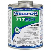 Экологически чистый клей для ПВХ Weld-On 717 Eco для труб до 315 мм, прозрачный, 946 мл