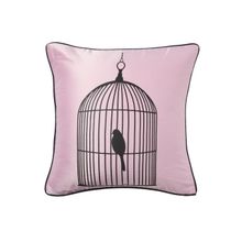 Подушка с принтом birdie in a cage pink