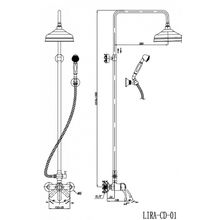 Душевая колонна со смесителем, верхним и ручным душем CEZARES LIRA-C-CD LIRA-C-CD-BLC