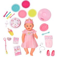 ZAPF Zapf Creation Baby born 825-129 Бэби Борн Кукла Интерактивная Нарядная с тортом, 43 см 825-129