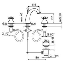 Webert Смеситель Ottocento OT750101065 бронза, для раковины