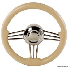 Osculati SS+polyurethane steering wheel cream 350 mm, 45.173.36