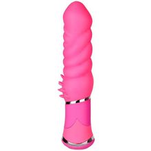 Dream Toys Розовый анальный вибратор с шипиками BOOTYFUL TWISTED TICKLER VIBE PINK (розовый)