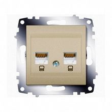 Розетка компьютерная 2xRJ45 Cat.6 COSMO, титан |  код. 619-011400-248 |  ABB