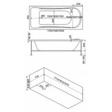 Акриловая ванна Bas Стайл 160 см с каркасом