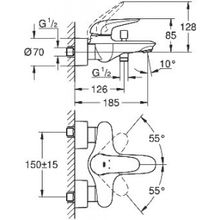 Смеситель Grohe Eurostyle для ванны с душем, 23726003