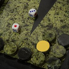 Нарды "Звезда" малый камень, змеевик