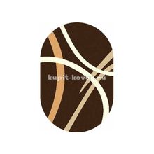 Российский ковер Шагги Ультра s606_brown_oval, 1.5 x 4