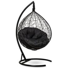 Кресло кокон подвесное SEVILLA VERDE черное + каркас