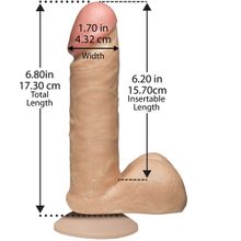 Doc Johnson Фаллоимитатор на присоске The Realistic Cock 6” with Removable Vac-U-Lock Suction Cup - 17,3 см.