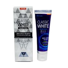 Mukunghwa Double Clinic Classic White Отбеливающая зубная паста двойного действия с микрогранулами и ароматом мяты, 110 г