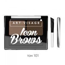 Art-Visage Двойные монохромные тени для бровей ICON BROWS  с кисточкой и пинцетом | Арт Визаж