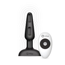  Чёрная анальная вибропробка с 3 источниками вибрации TRIO REMOTE CONTROL PLUG BLACK - 13,5 см.