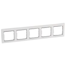 Legrand Рамка 5-постовая Legrand Valena белая серебряный штрих 770495 ID - 244985