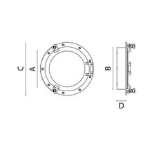 Foresti & Suardi Иллюминатор открывающийся Foresti & Suardi 7B.50.L 300 х 4 мм из полированной латуни