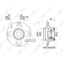 Ступица Колеса | Зад Прав Лев | Citroen C4 (Lc_) 04-   Peugeot 307 02-10 [+Abs] LYNXauto арт. WH1261