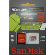 Карта памяти micro SDXC 64Gb Sandisk Mobile Ultra Android Class 10