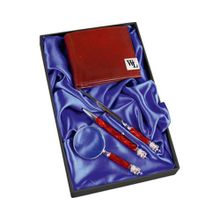 Подарочный набор портмоне ручка шариковая лупа нож для бумаг «Принц Уэльский»