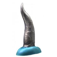 Черно-голубой фаллоимитатор  Дельфин small  - 25 см. (185265)