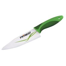 Нож керамический поварской 18 см Frybest Green Knife FCK7