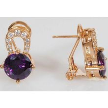 Серьги с аметистом "Подковка"