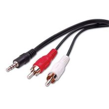 Кабель аудио 3.5 stereo plug -> 2 RCA plug, 3 м, Perfeo (J2004)