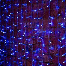 Neon-Night 235-153 Уличный Занавес Светодиодный Дождь 2x3 м, синий, пост свечение, провод прозрачный