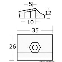 Osculati Пластина для двухтактных моторов 9,9-15 л.с. и четырехтактных моторов 8 9,9 15 л.с, 43.315.30