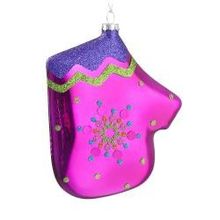 Фигурное украшение Рукавица, фуксия, стекло (66533)