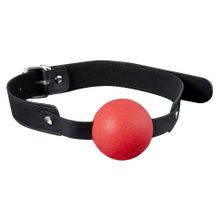 Красный силиконовый кляп-шар с ремешками из полиуретана Solid Silicone Ball Gag (84859)