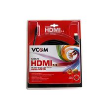 Кабель HDMI VCOM ver.1.4, 1080P, 24K GOLD разъёмы, 15м, черный, блистер
