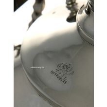 Угольный латунный самовар с никелированным покрытием 5 литров шар фабрика братьев Петровых арт. 433734